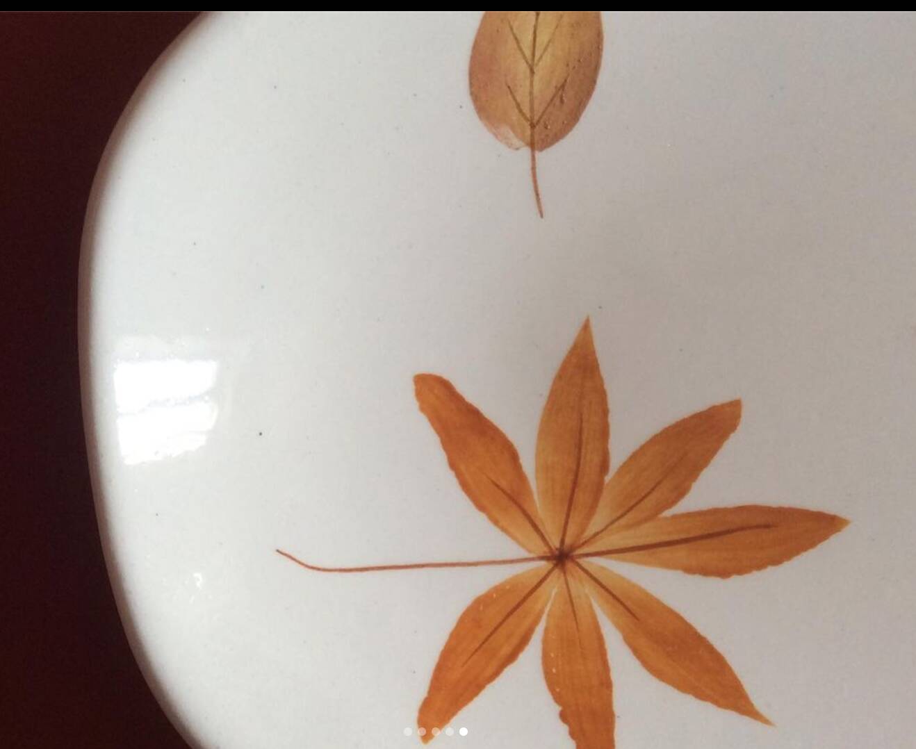Petit plat longchamp feuilles d'automne vintage 70'