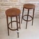 Pair of Baumann wooden high stools