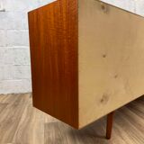 Scandinavian teak sideboard with 4 sliding doors, 60s