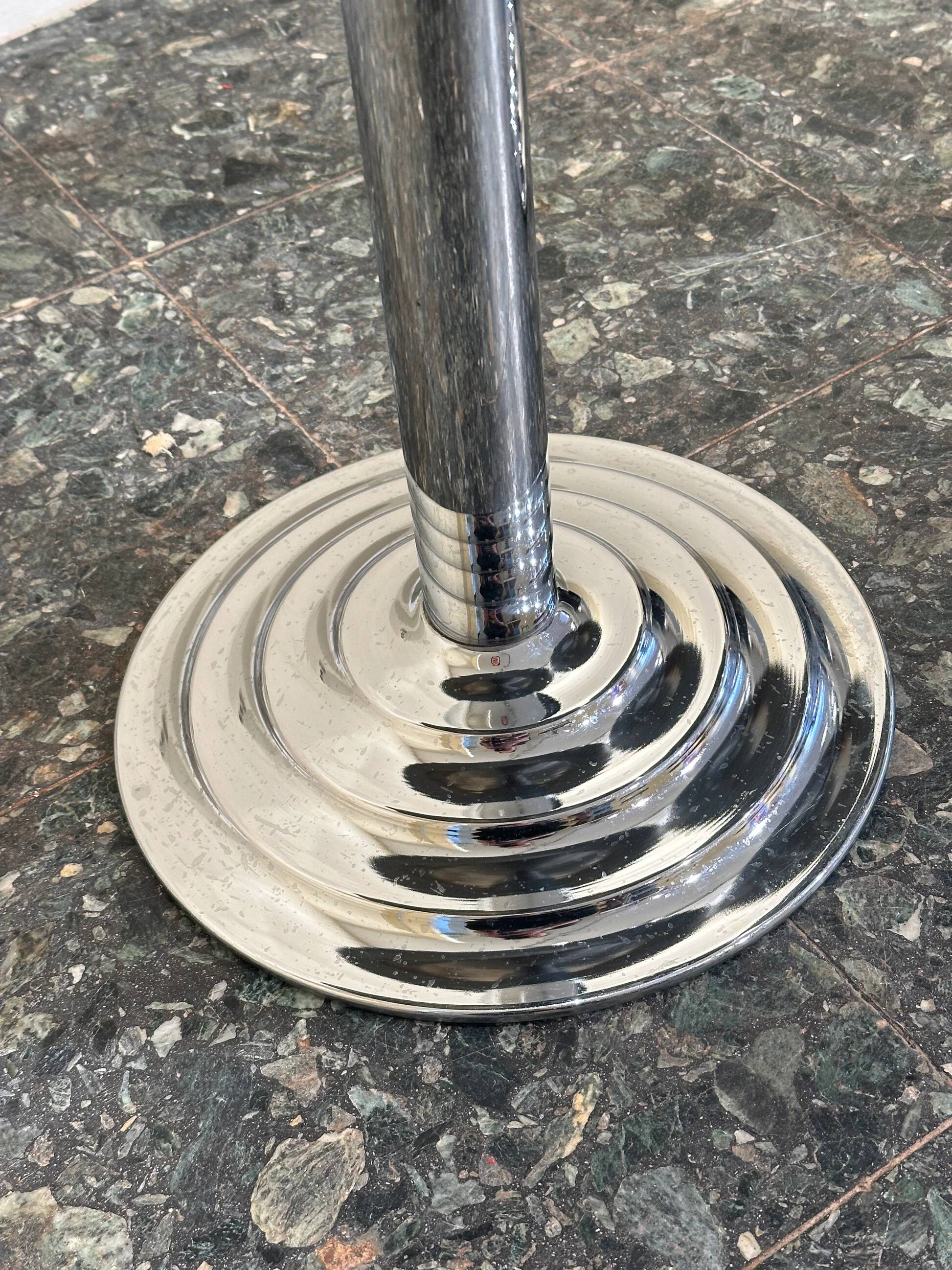 Pair of chrome mirrored sidetables, 1980s