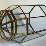 Indoor greenhouse-terrarium in brass