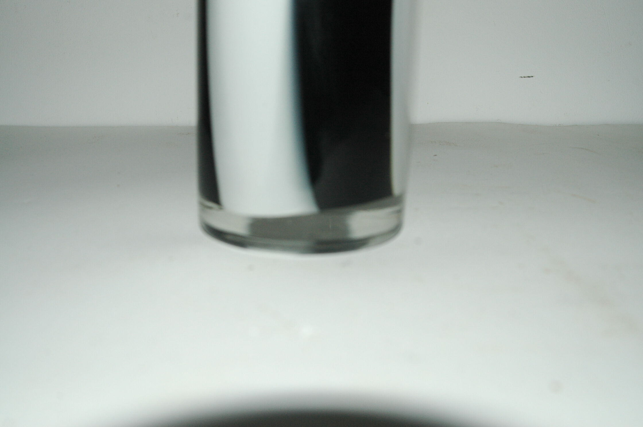 80's design black and white glass vase