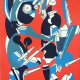 Surrealist composition. Lithograph by Vic GENTILS 1919-1997.