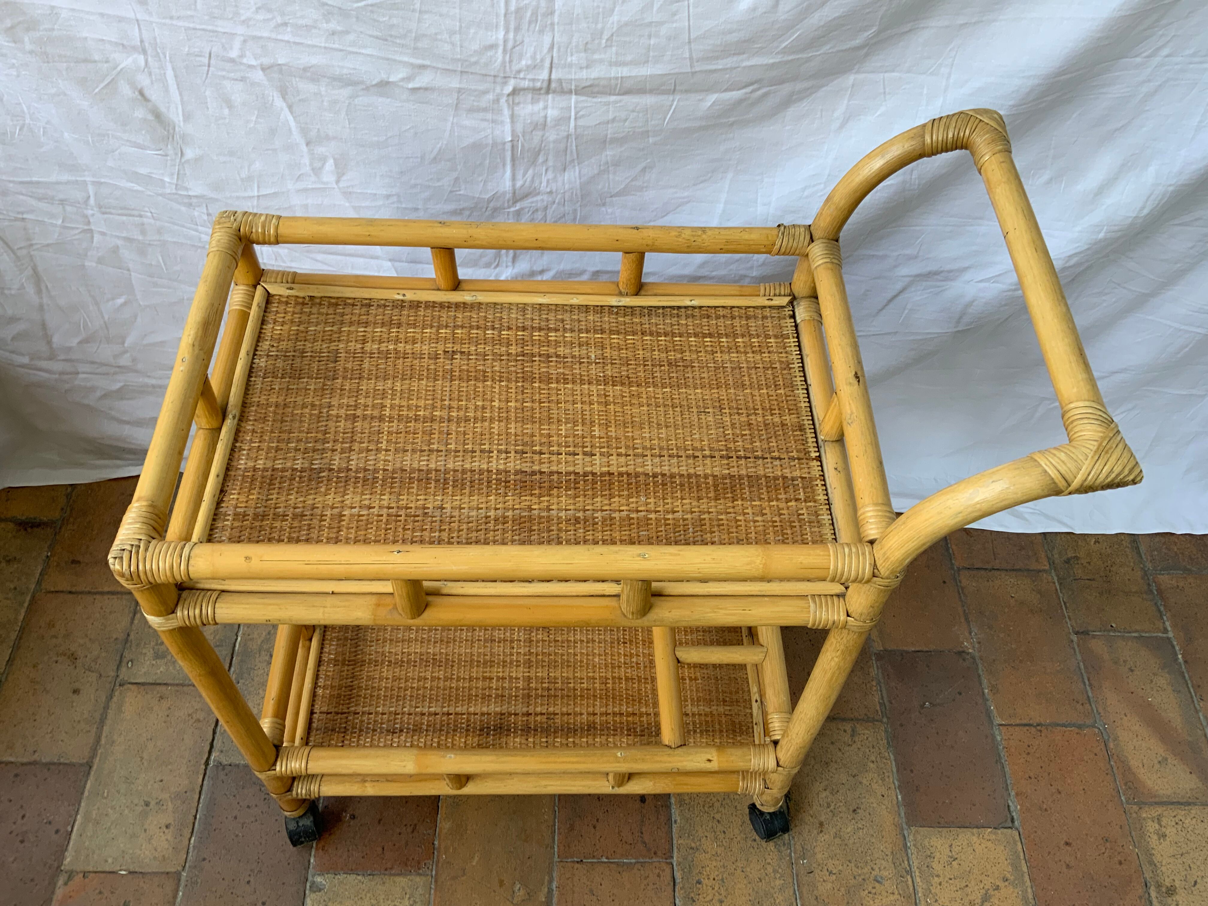 Rattan dessert or rolling table