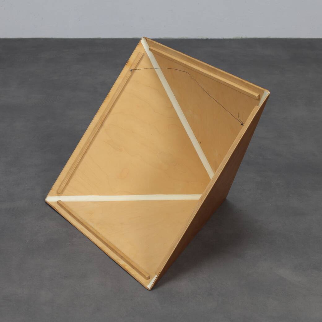 Plywood Pyramid Wall Sculpture – Geometric Hanging Art, Europe, 1970s
