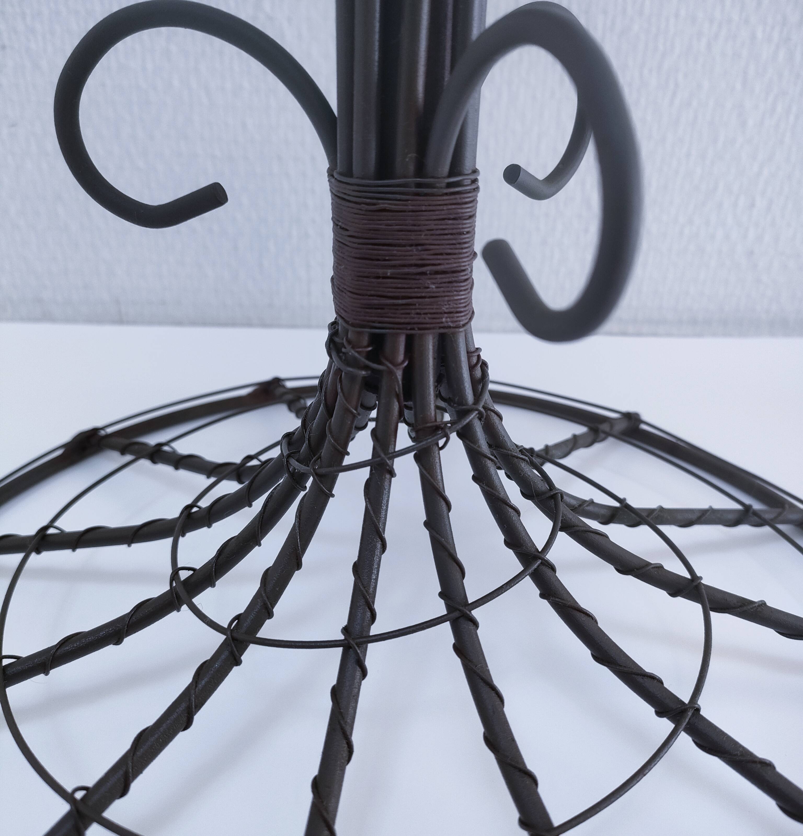 Vintage seven-light terracotta metal candlestick