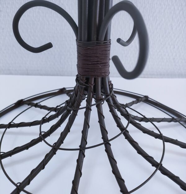 Chandelier sept feux métal terre cuite vintage