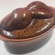 Large Burgundy terrine shaped like a hare or rabbit