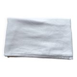 Old white damask cotton tablecloth