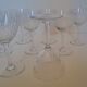 9 crystal water glasses from Baccarat Magenta Grain De Riz, height 15.5 cm.