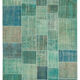 Hand-knotted oriental vintage 205 cm x 300 cm turquoise patchwork carpet