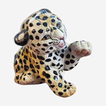 Sculpture of a young leopard