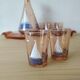 Art Deco liqueur service with boat motif