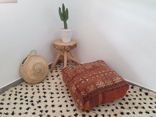 Moroccan carpet pouf / floor pillow