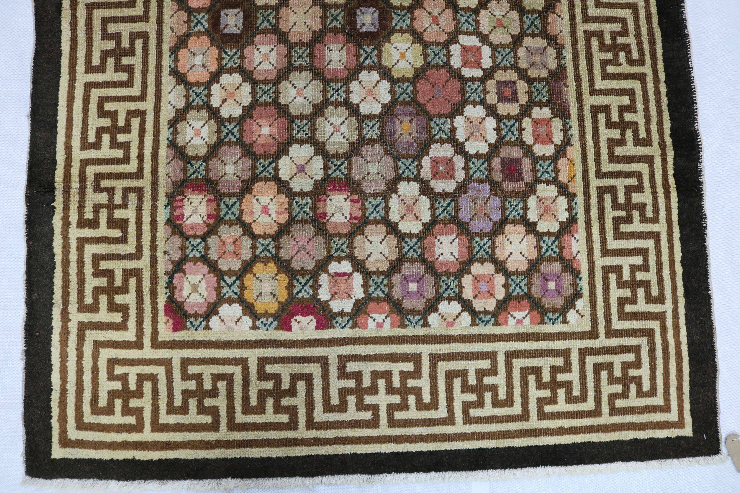 Antique handmade chinese ningxia rug