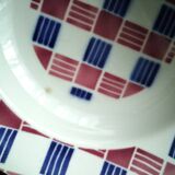 6 Saint Amand earthenware soup plates, Art Deco style