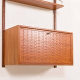 Poul Cadovius teak shelving wall unit with a bureau, Cado 1960s