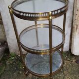 Gold brass and 1960 glass sellette/desserte