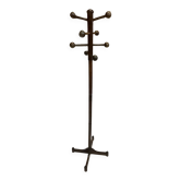 Vintage Wooden Sputnik Design Freestanding Coat Rack, 1970s, Brown