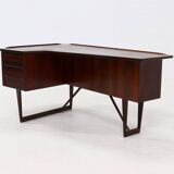 Rosewood Boomerang Desk by Peter Løvig Nielsen for Hedensted Møbelfabrik Denmark 1950s