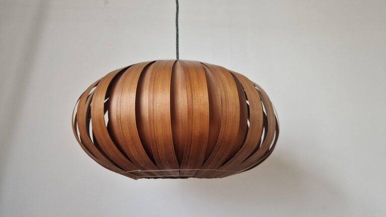 Large Rare Midcentury Veneer Pendant ULUV, 1960s