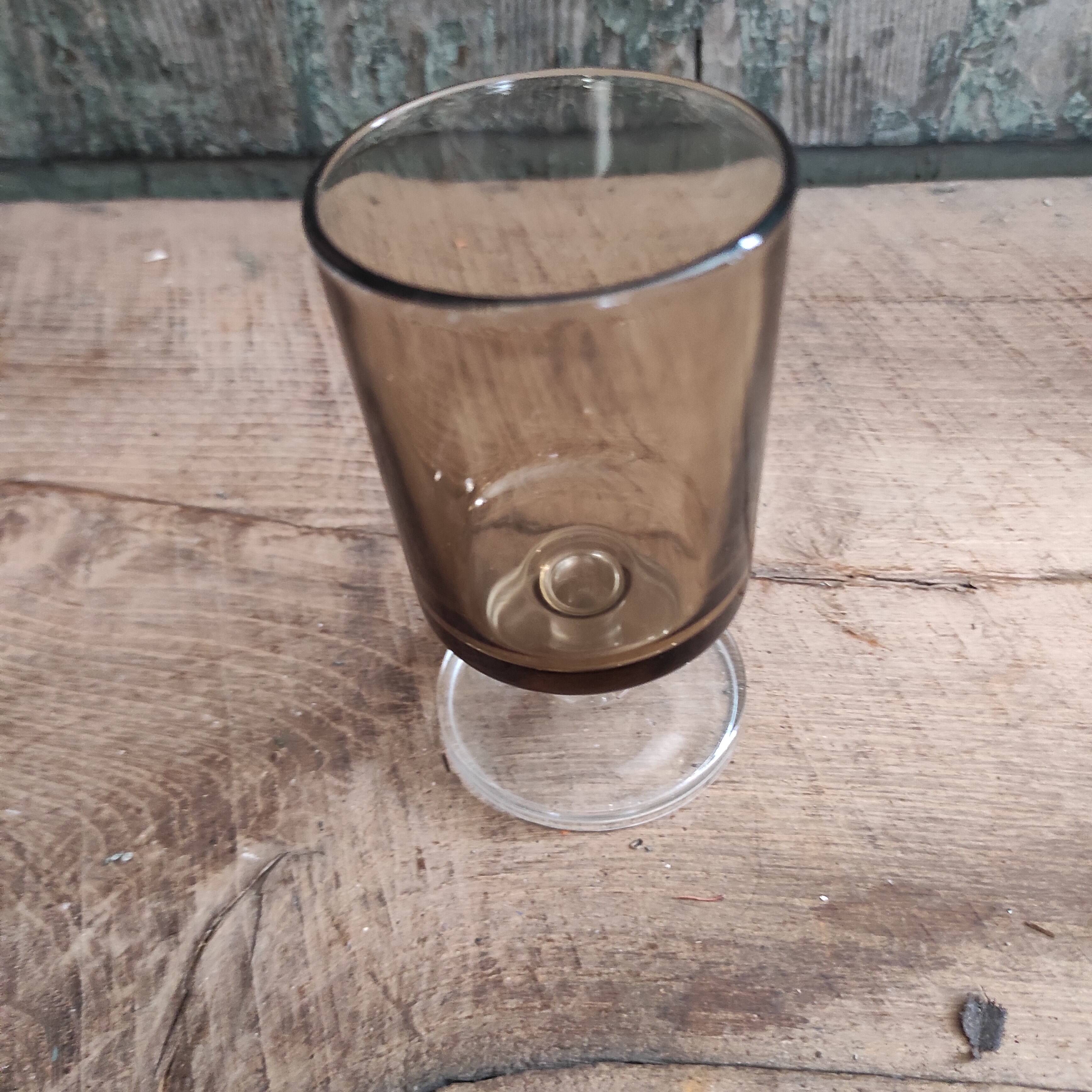 Vintage French water glass from Luminarc, in smoked grey