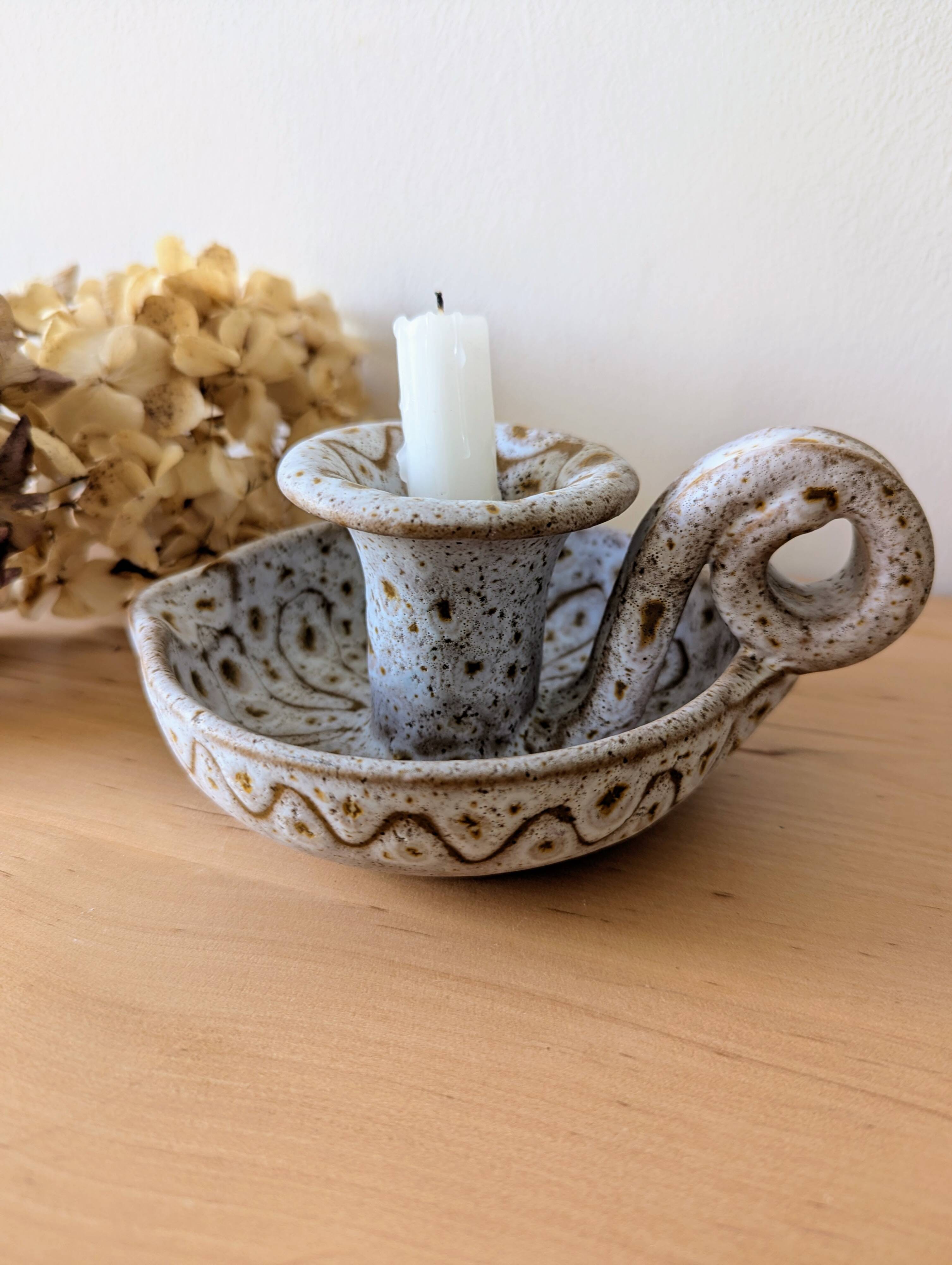 Ceramic candle holder signed Jean Austruy