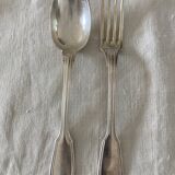 6 couverts en métal argenté modèle filet