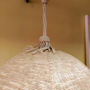 Bohemian hanging lamp cannage and vintage fringes