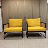 Set of two Red edition cane armchairs