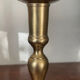 Pair of brushed brass candle holders