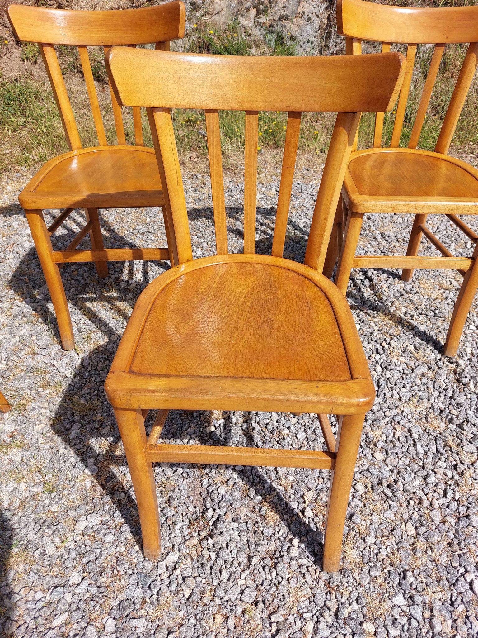 6 bistro chairs, light colour