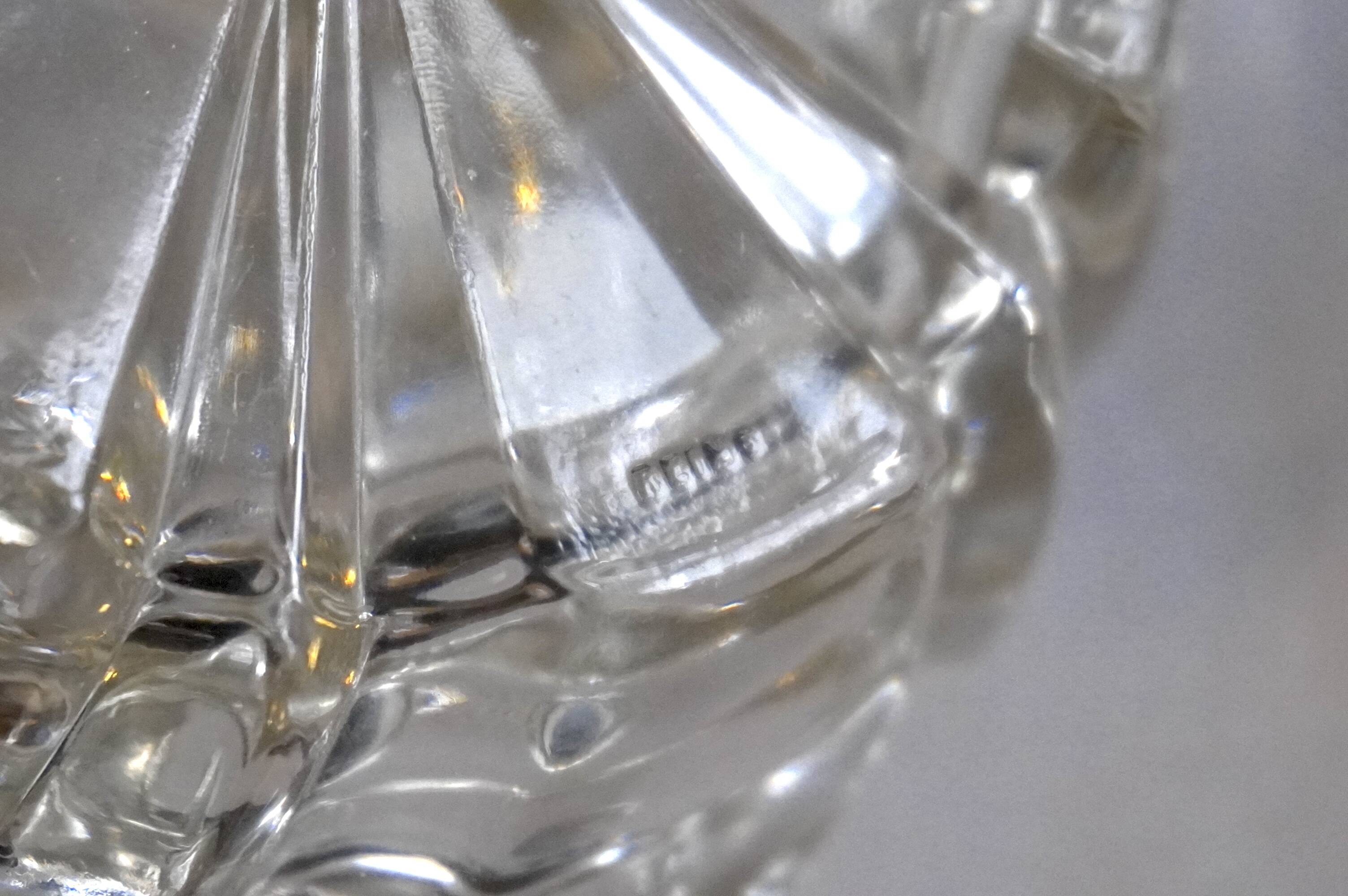 Set of 2 crystal ashtrays / pocket trays from Reims