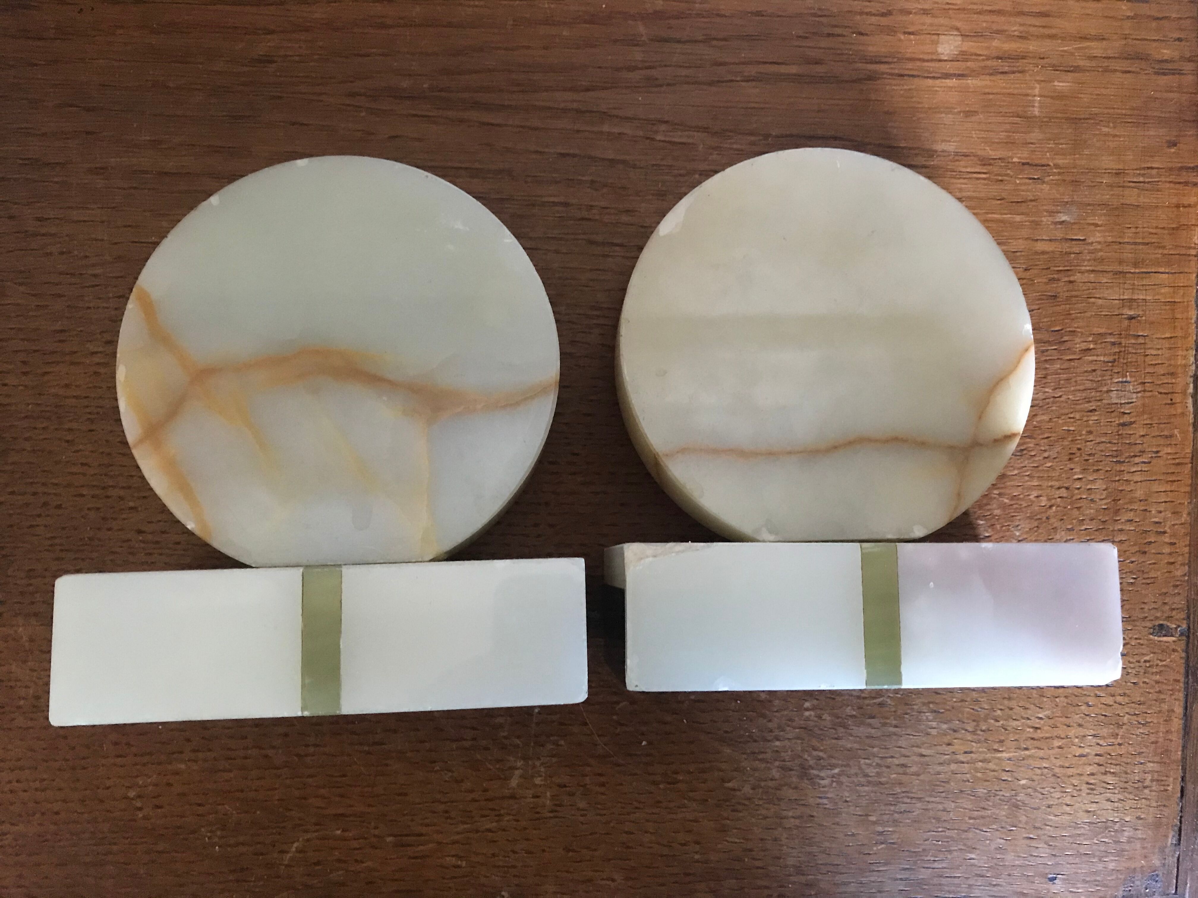 Art Deco marble bookends