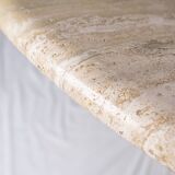 Pedestal dining table in travertine, Stone International, Italy, 1970s