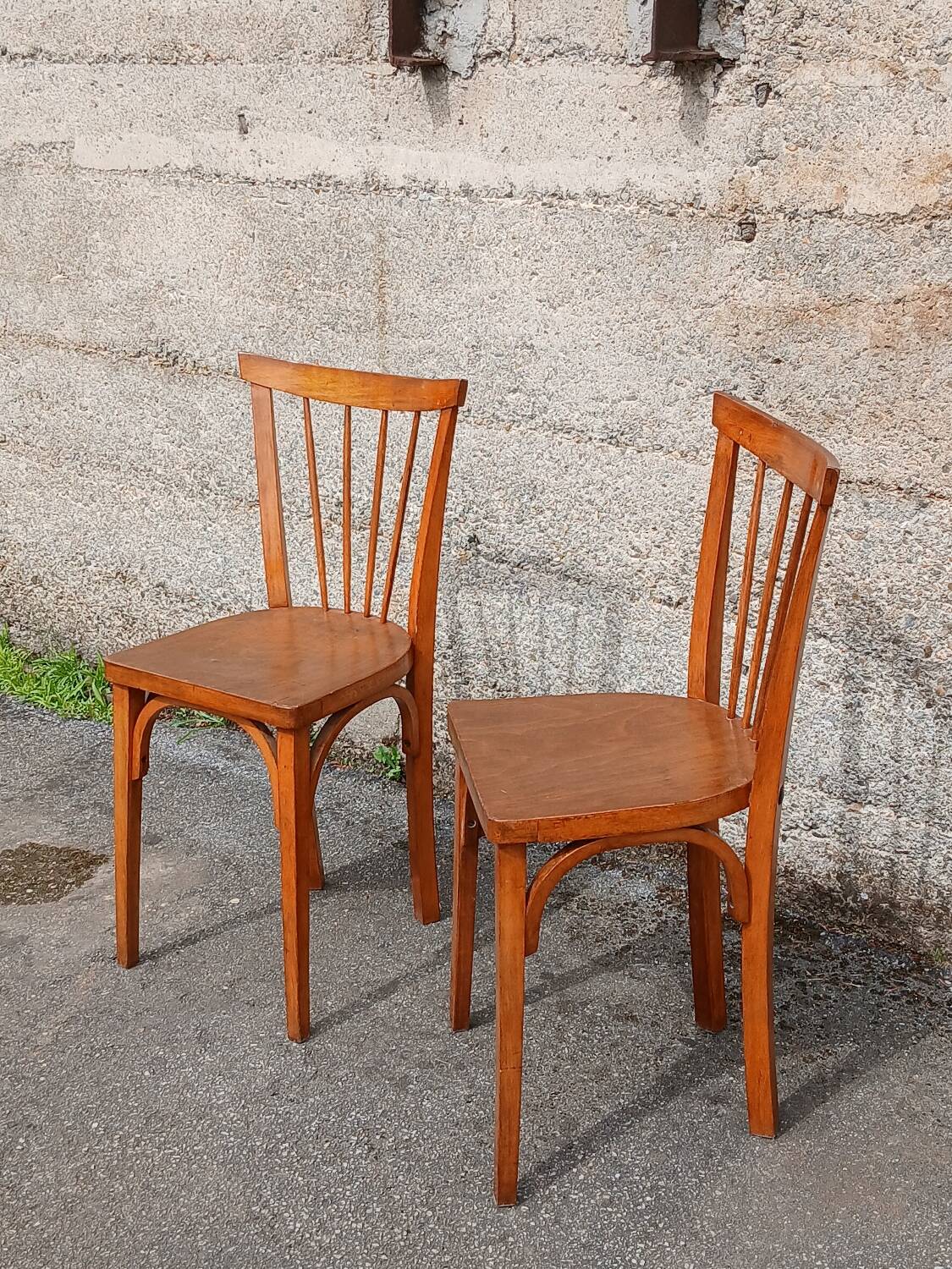 Pair of 1950s bistro chairs