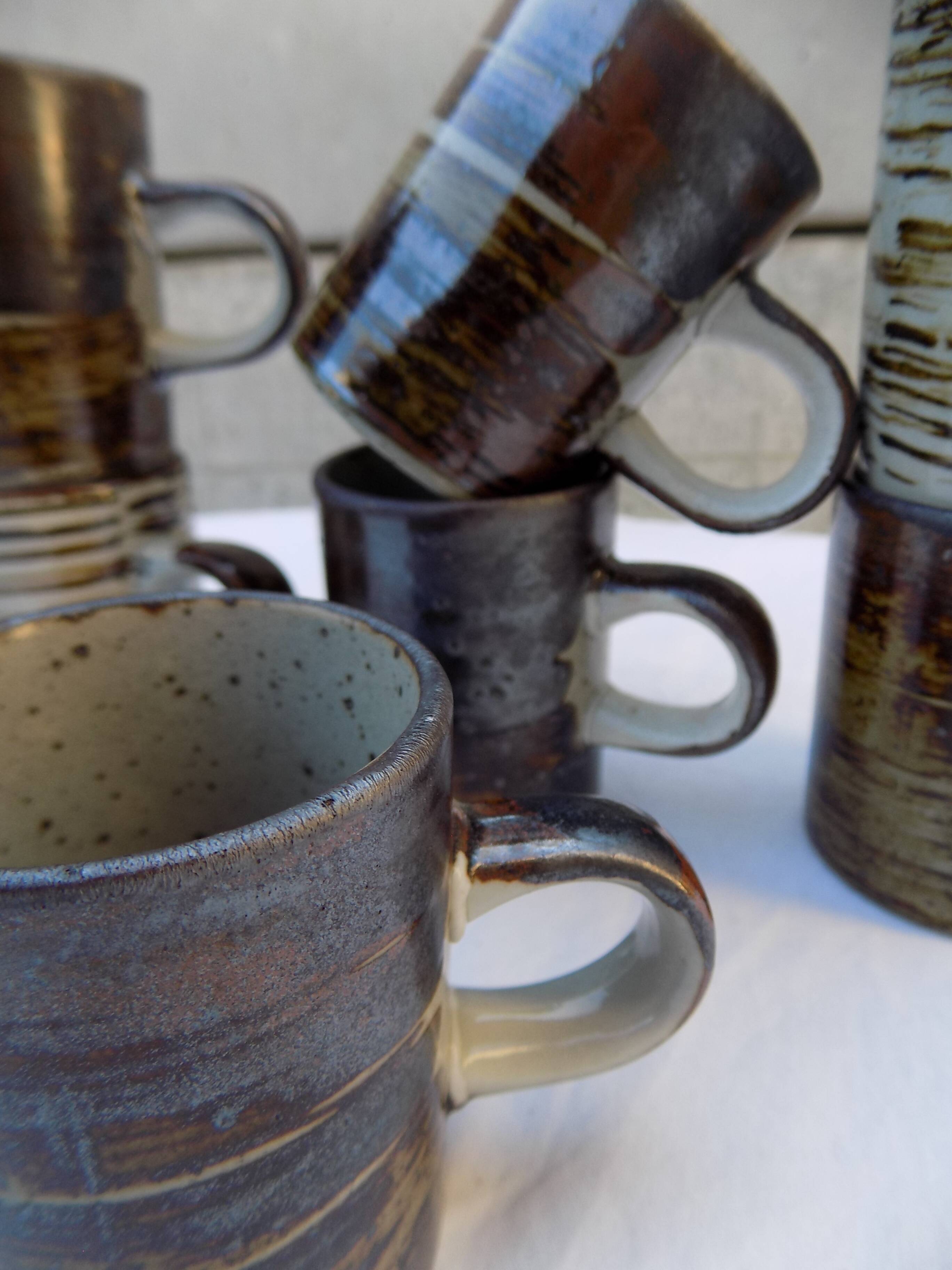 lot de 8 tasses à café en grès