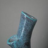 Handmade ceramic vase made in France handmade pottery turquoise brown contemporary design