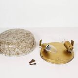 Petite applique murale en laiton et verre de Murano de Hillebrand