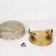 Petite brass and Murano glass flush mount light by Hillebrand