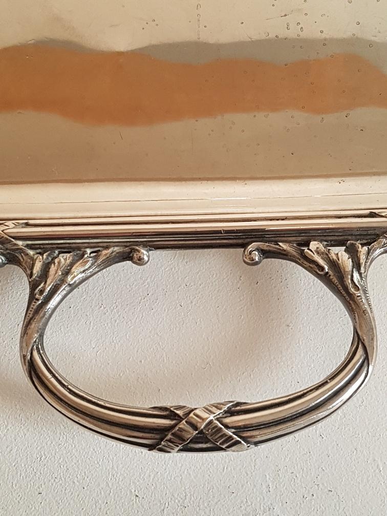 Louis XVI style silver metal tray