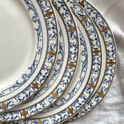 4 “Colbert” ironstone dessert plates from Creil and Montereau