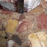 Art Deco ashtray/trinket dish in reddish marble veins