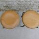 Pair of school stools in wood and metal