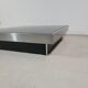 Large vintage black and stainless steel coffee table from the 1970s