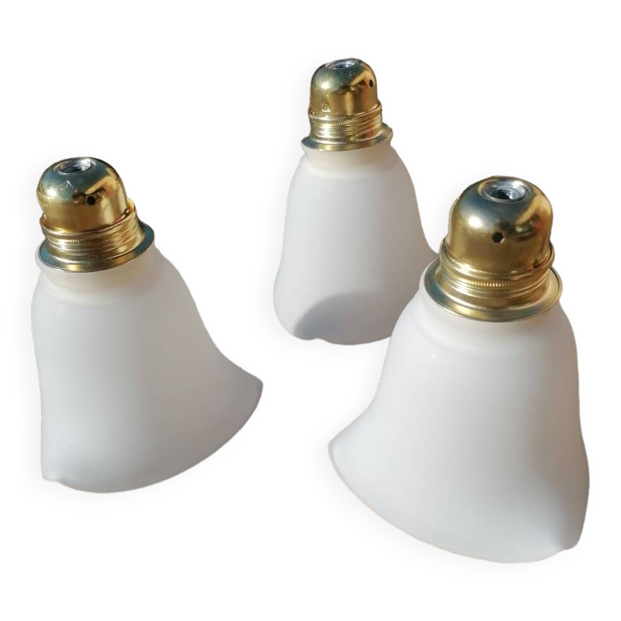 Set of 3 vintage glass hanging tulips