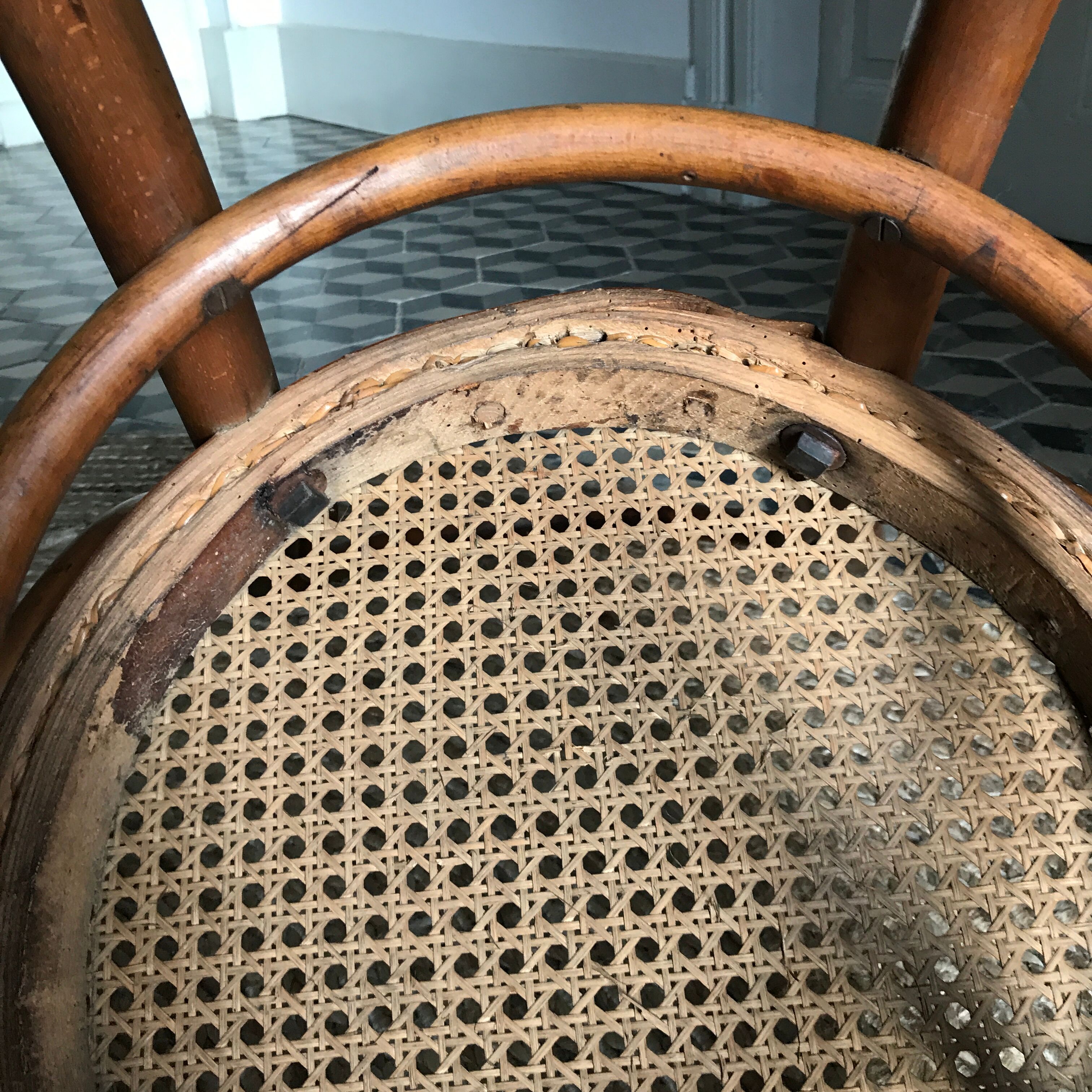 Wooden bistro chairs and canning