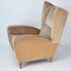 Mid-Century attributed Melchiorre Bega single Armchair in velvet. Italy 195