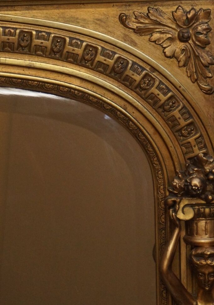 Big old mirror decorated with caryatids 193cm
