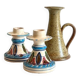 3 vintage ceramic craft candle holders